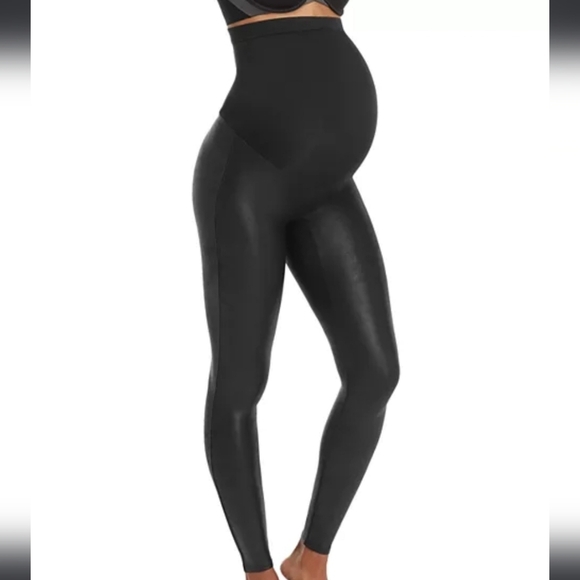 Spanx Mama Maternity Faux Leather Leggings Size Medium - Picture 9 of 9